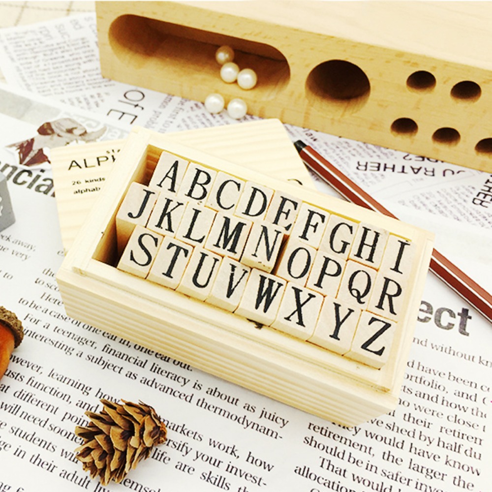 Woodworking Logos - Wooden Alphabet & Number Stamp Set
