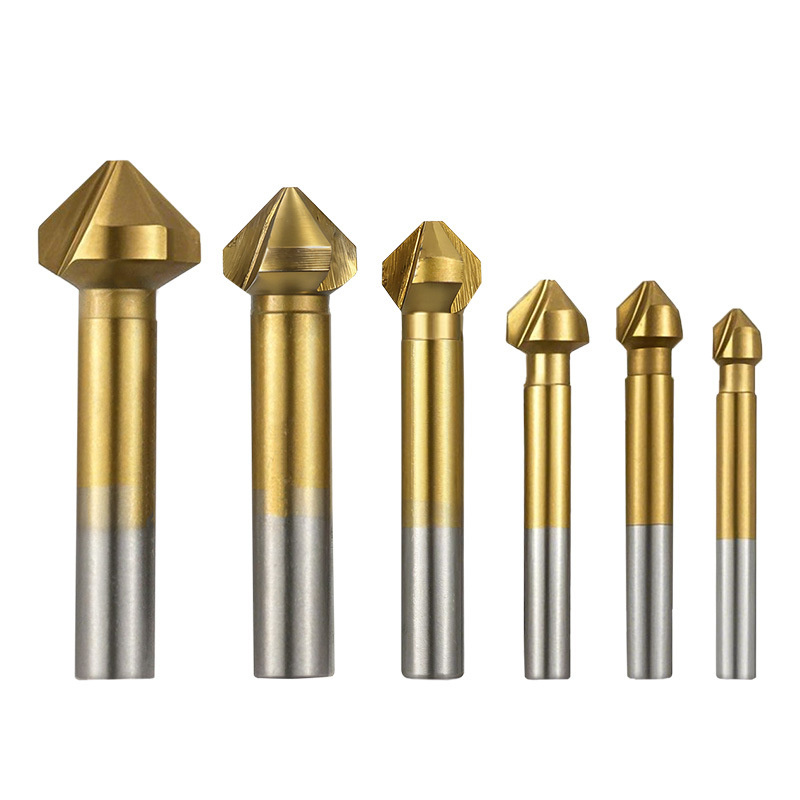 Woodworking Kit - 6Pcs 3-Flute Titanium Coated 90 Degree