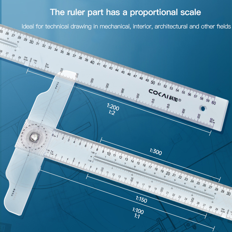Dual-Sided T Square Ruler Clea - Woodworking Man ulasan dan harga
