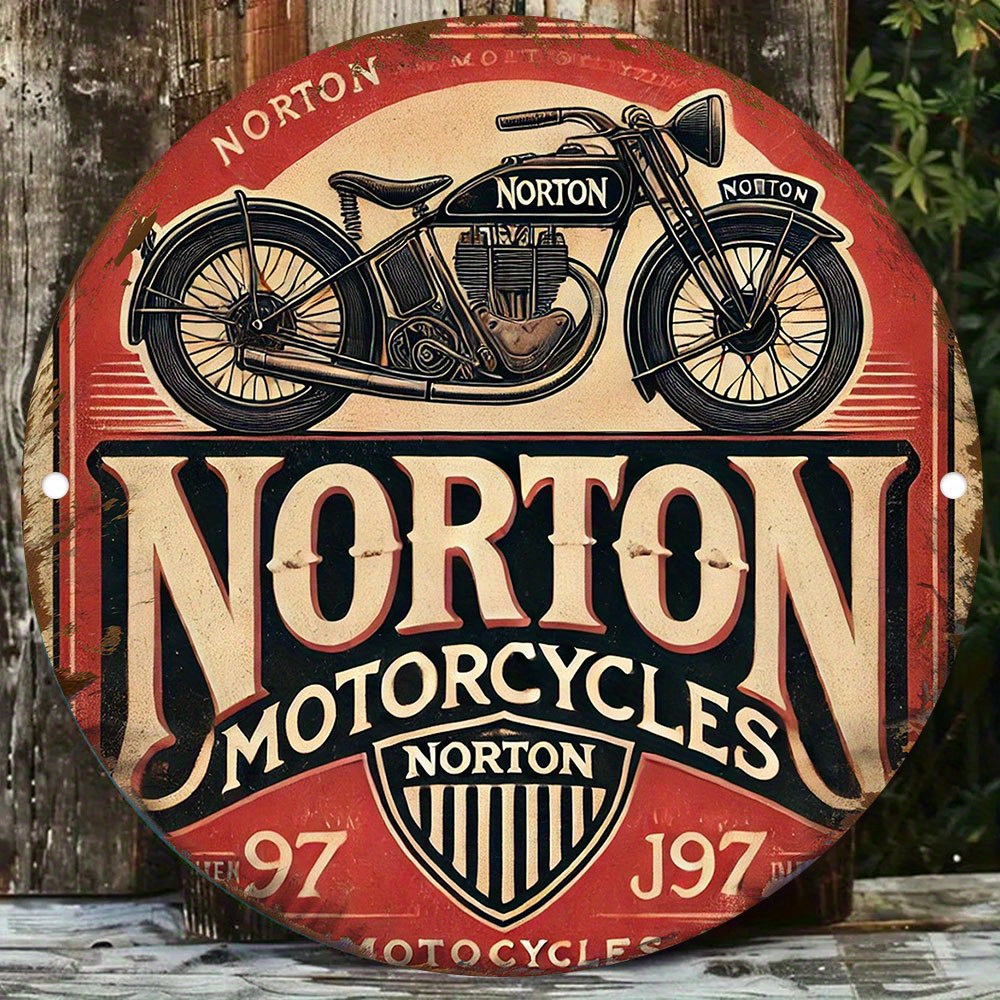 2D flat 1pc retro NORTON Motor - Woodworking Logos ulasan dan harga