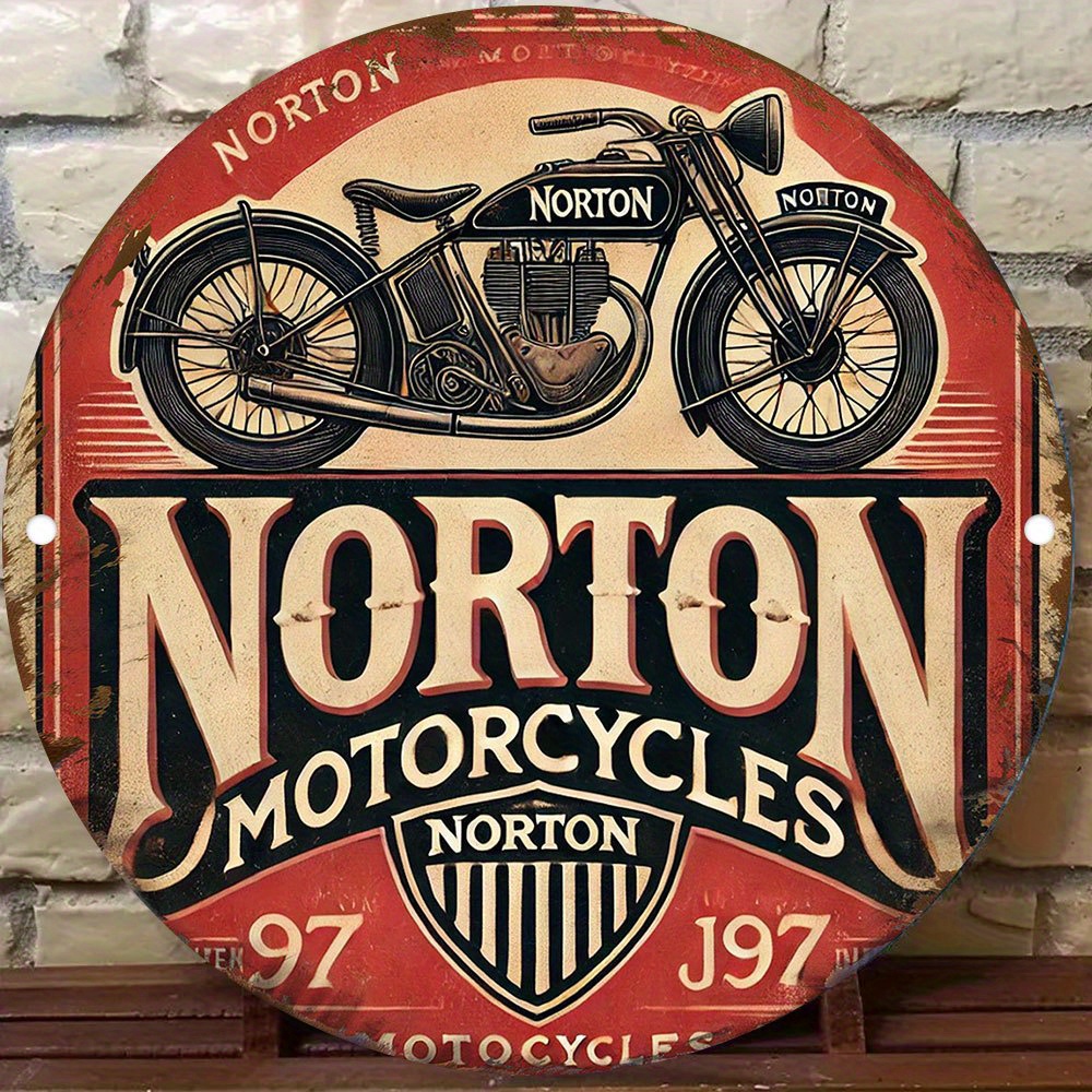 2D flat 1pc retro NORTON Motor - Woodworking Logos ulasan dan harga