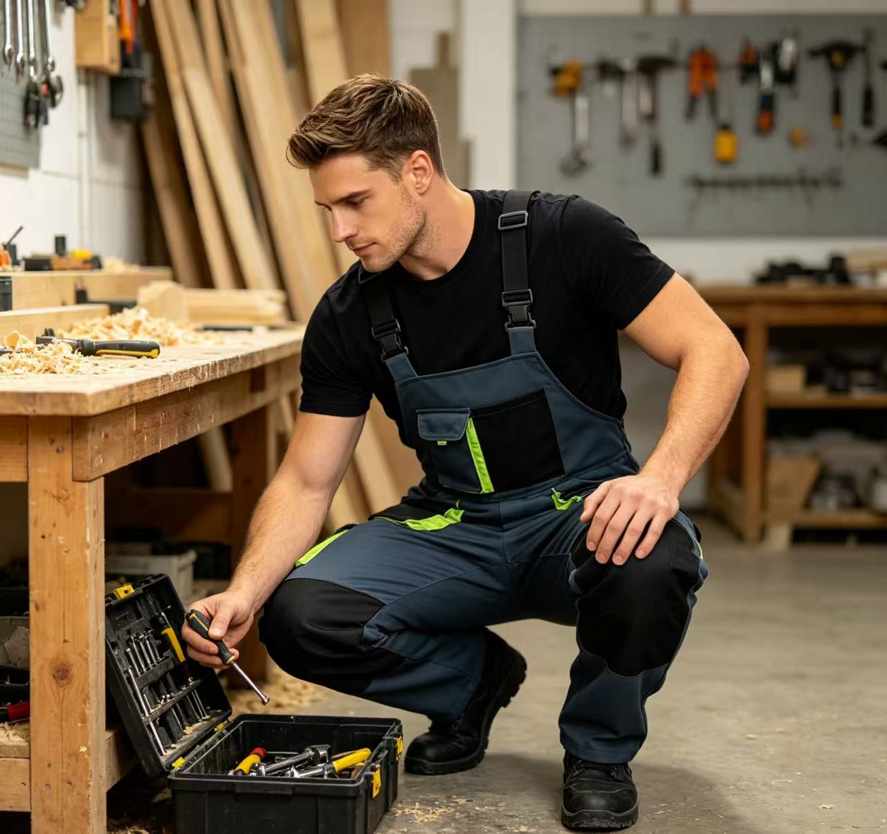 Men's Work Jumpsuits Adjustabl - Woodworking Overalls ulasan dan harga