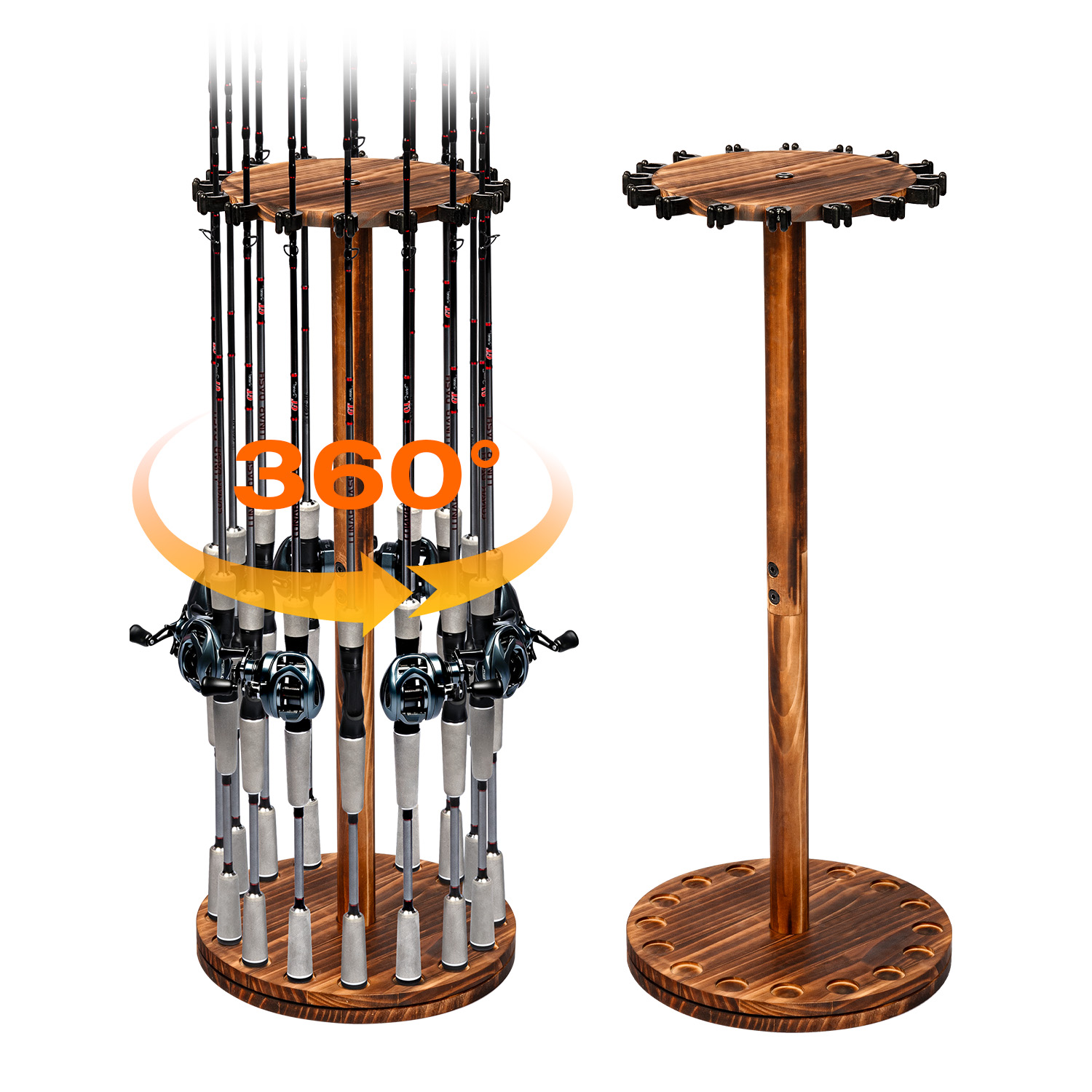Round Carbonized Wood Fishing  - Woodworking Show ulasan dan harga