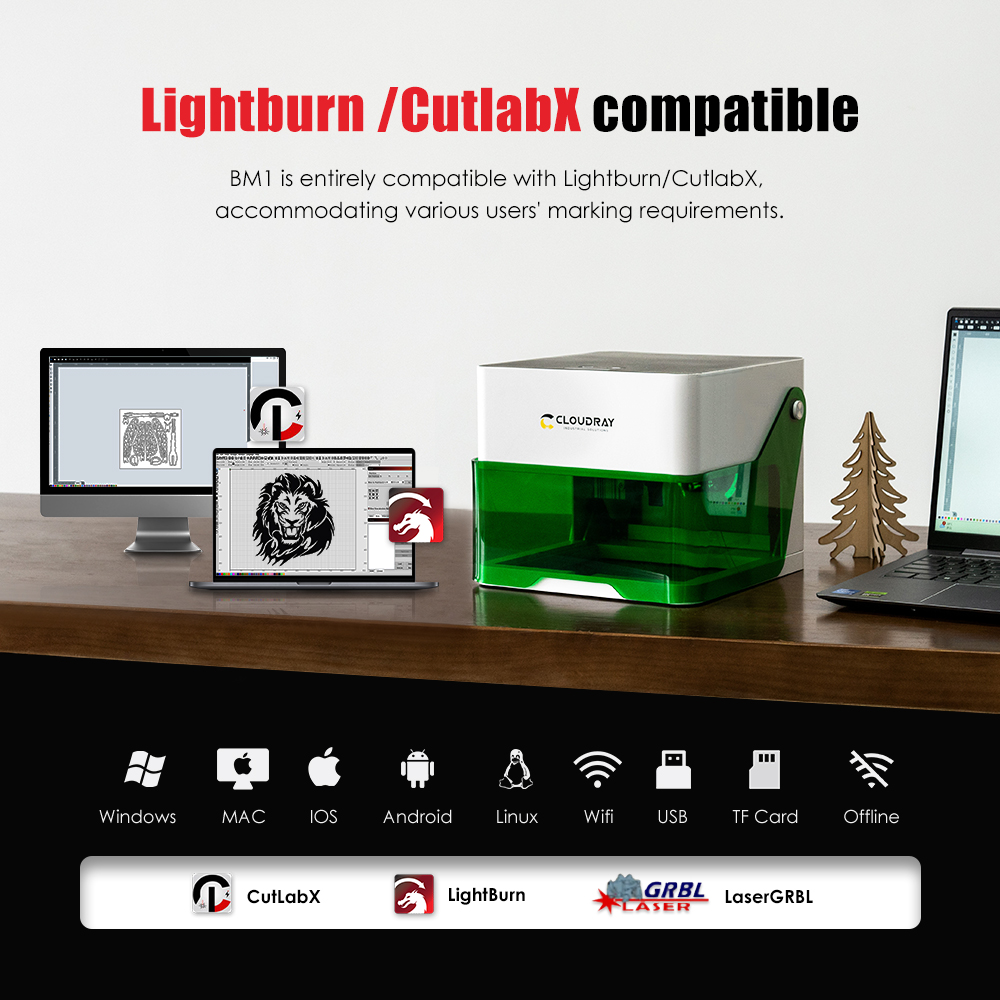 Cloudray 5000mw CNC Mini Laser - Woodworking Logos ulasan dan harga