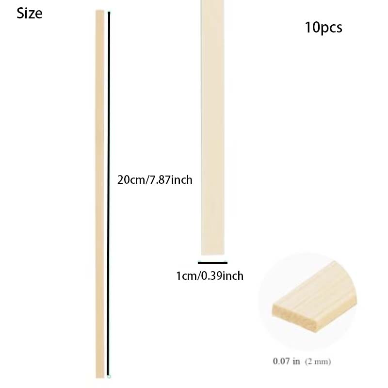 10pcs Wooden Flat Sticks for A - Woodworking Projects Art ulasan dan harga