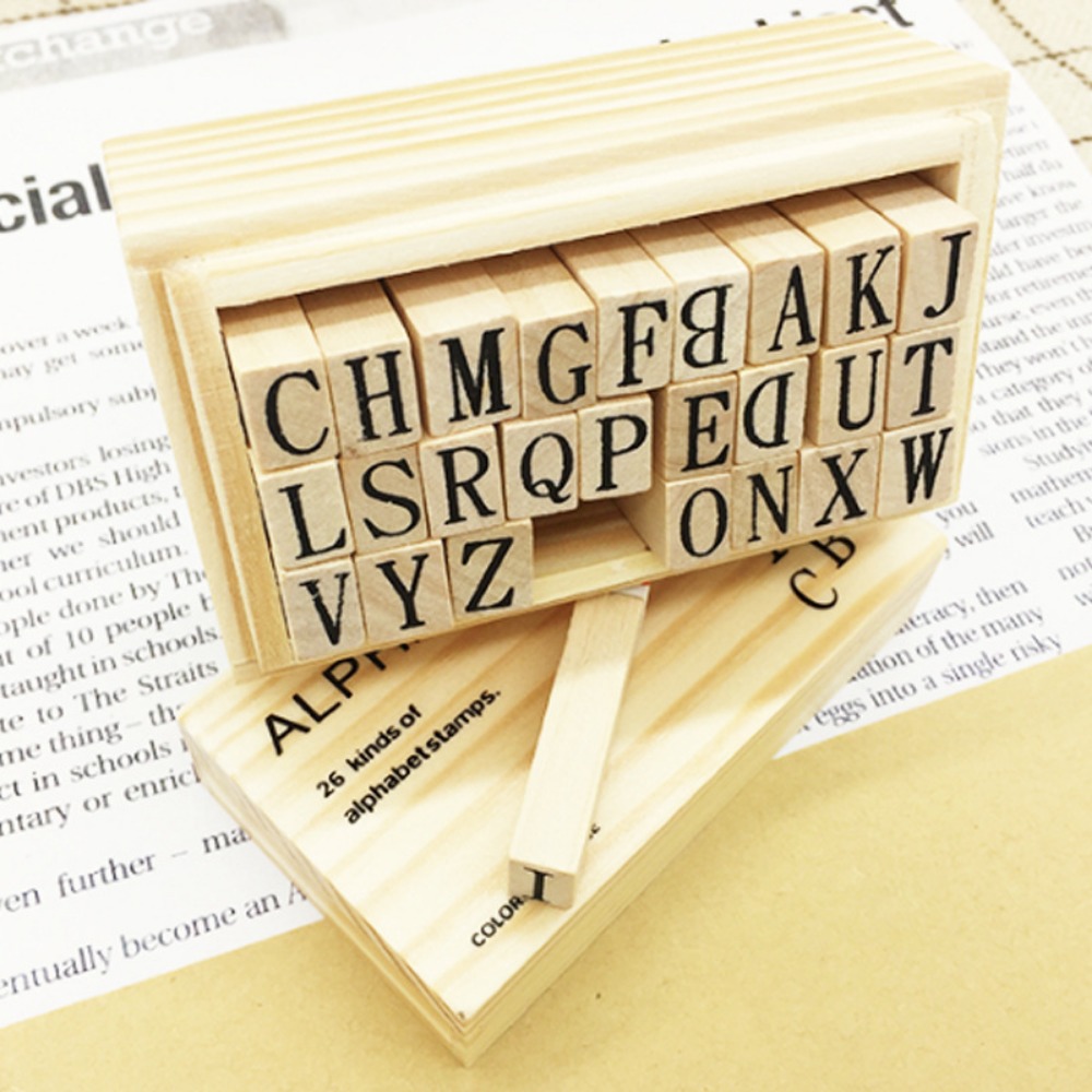 Wooden Alphabet & Number Stamp - Woodworking Logos ulasan dan harga