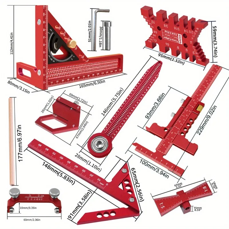 10‑Pcs Woodworking Layout Meas - Woodworking Plans Free ulasan dan harga